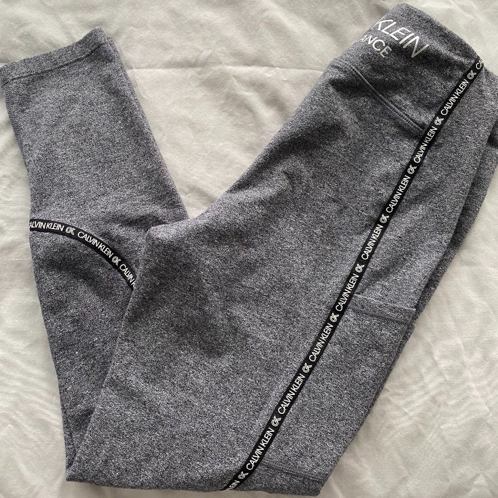 Calvin Klein Performance Stretch High Waist 7/8 Logo Tape Leggings Size XS